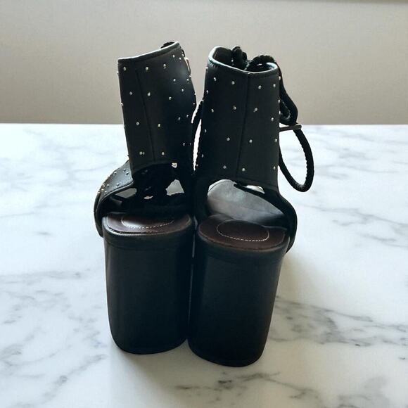 See by Chloé Black Leather Gladiator Sandals Lace Up Size 9 / IT 39 - Picture 9 of 13